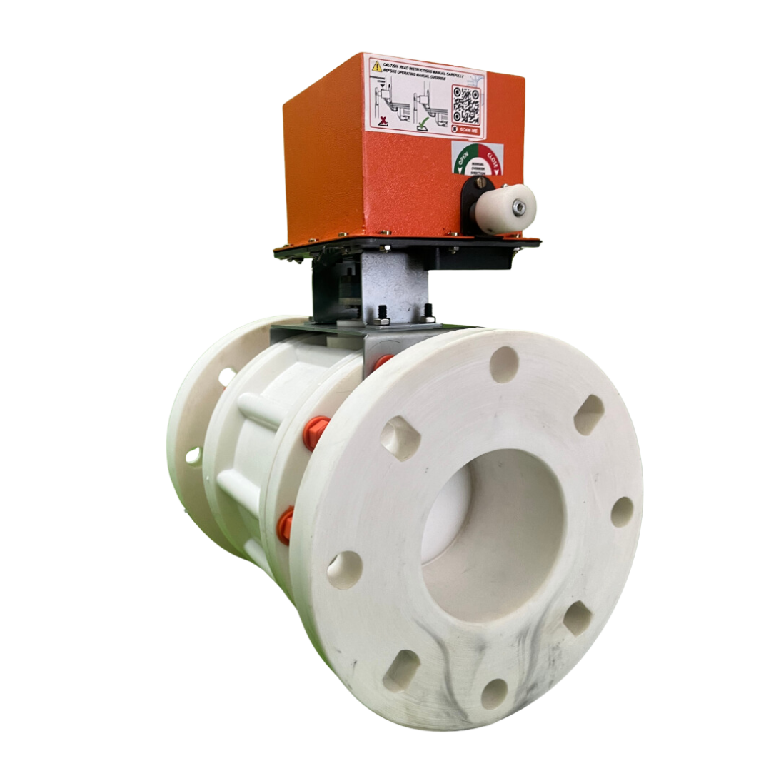 motorized ball valve pp flanged ends