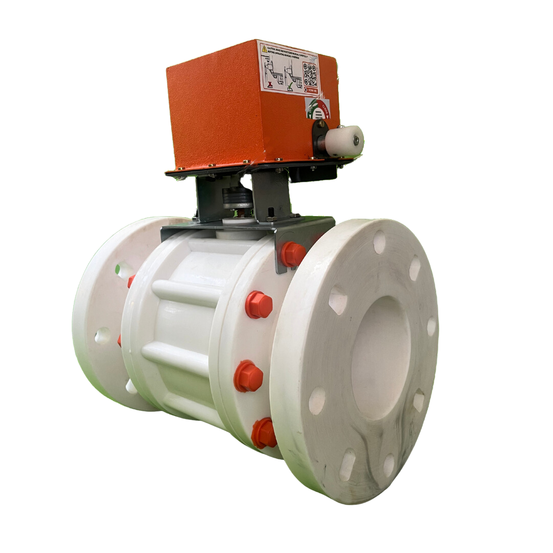 polypropylene pp ball valve with electric actuator 100mm